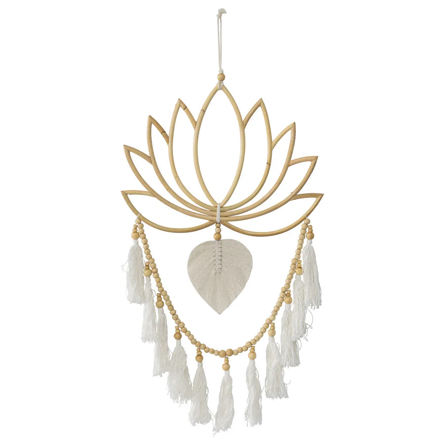 Handmade Lotus Flower With Tassel Wall Art
