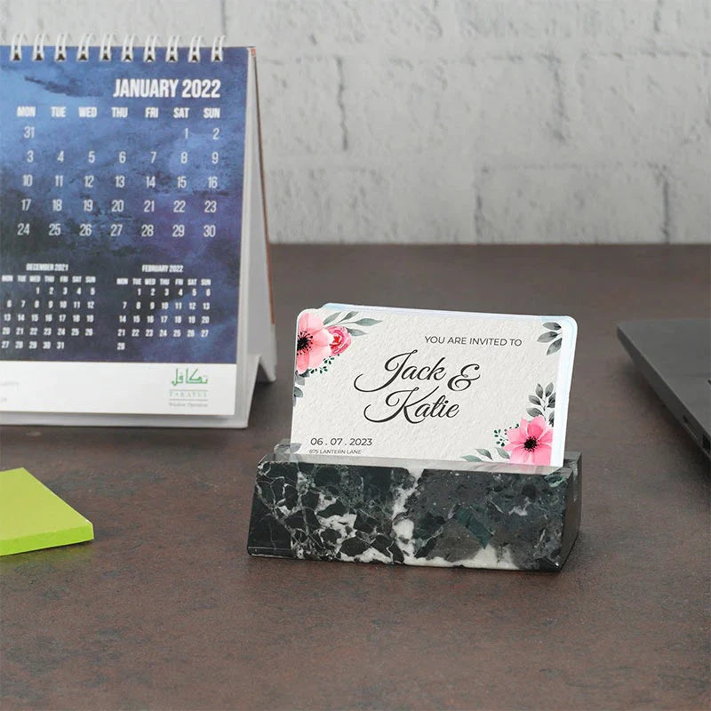 Handmade Marble Paperweight Card Holder (Available in 3 Colors)