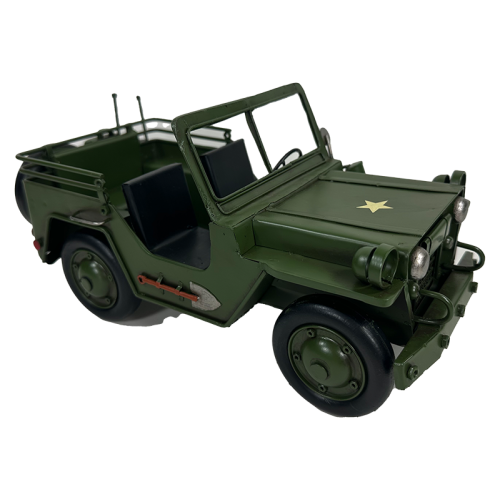 Handmade Metal Army Jeep - 29cms