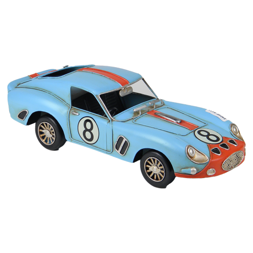 Handmade Metal Hot Racer Decor - Blue - 32cms