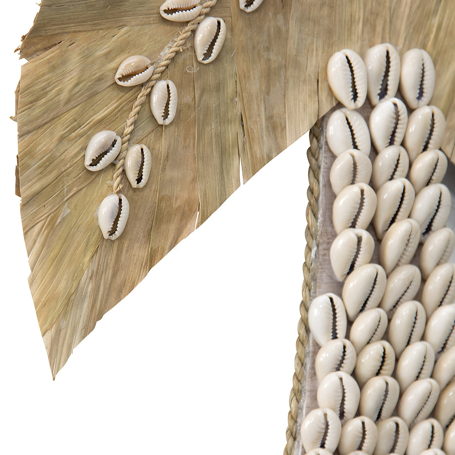 Handmade Shell & Weave Palm Tree Wall Decor