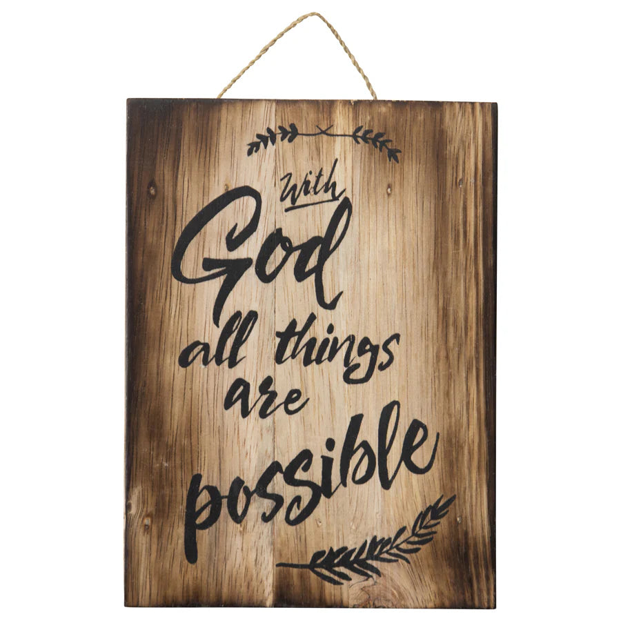 Handmade Sign Wall Decor 'All Things Are Possible'
