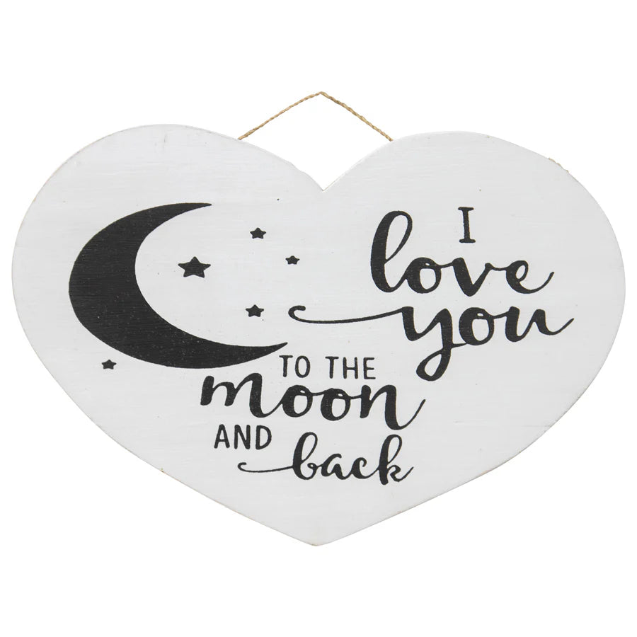 Handmade Wall Sign 'Love You To The Moon'