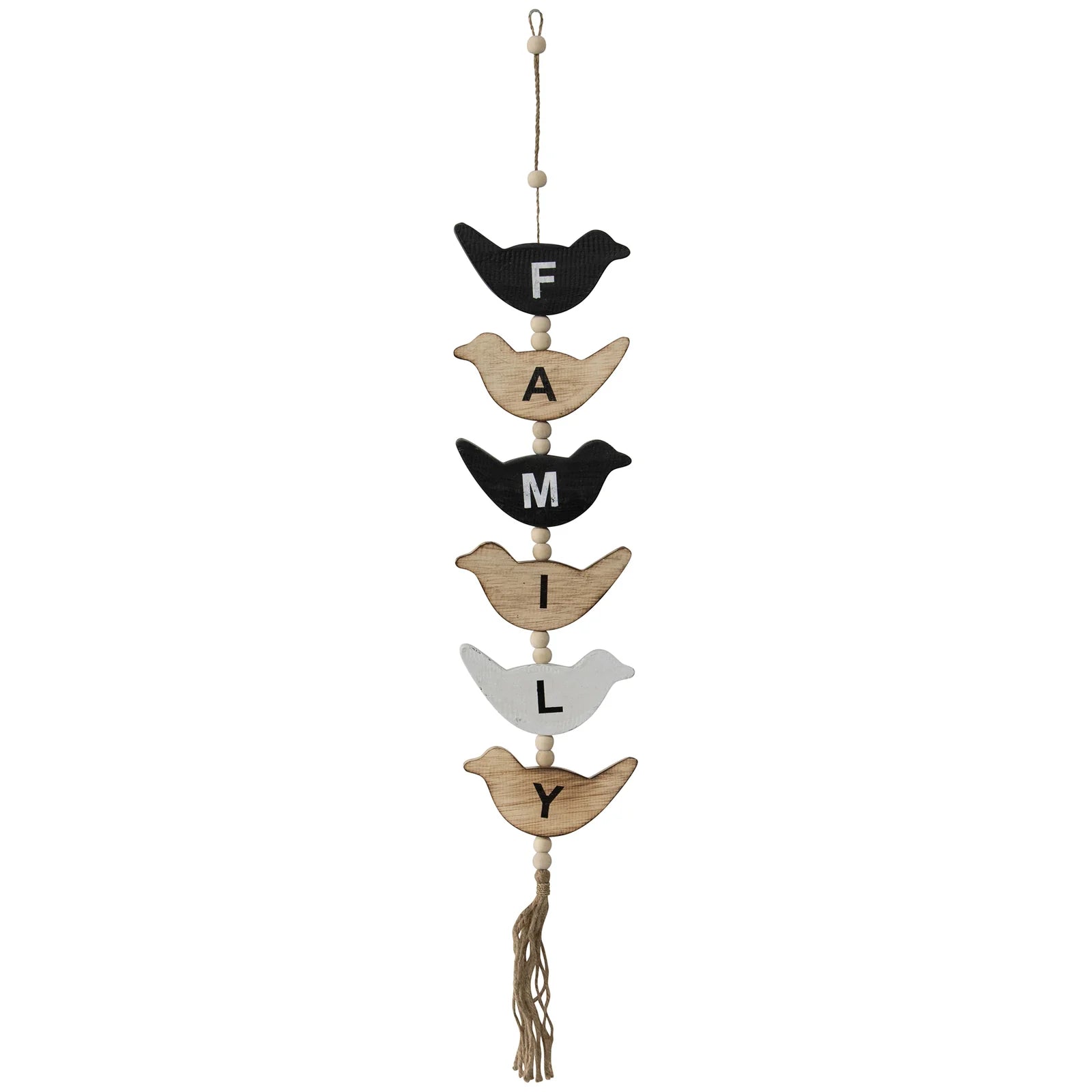 Handmade Wooden Love Bird Family Wall Art