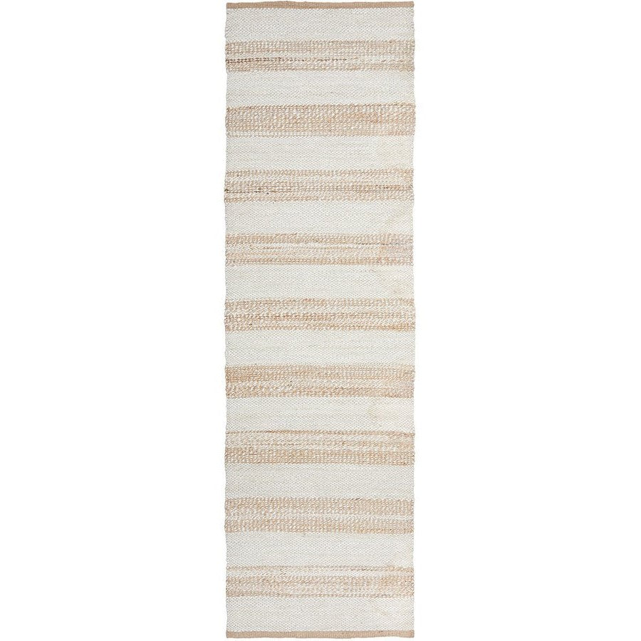 Handwoven Textured Noosa Natural White Runner - 300X80cms