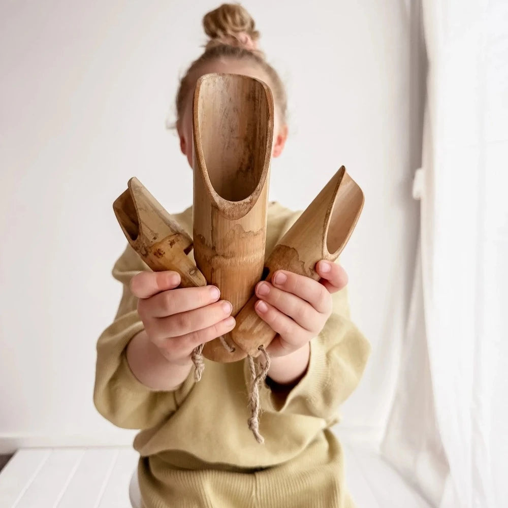 Handy and Stylish Bamboo Scoops - Set of 3