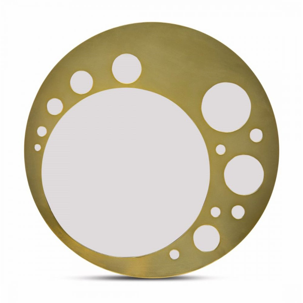 Harmonious Brass Circles Wall Mirror