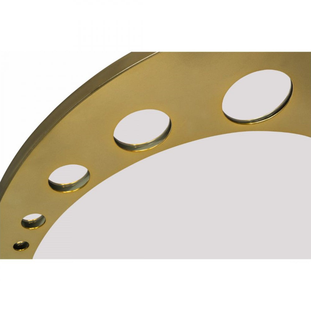 Harmonious Brass Circles Wall Mirror