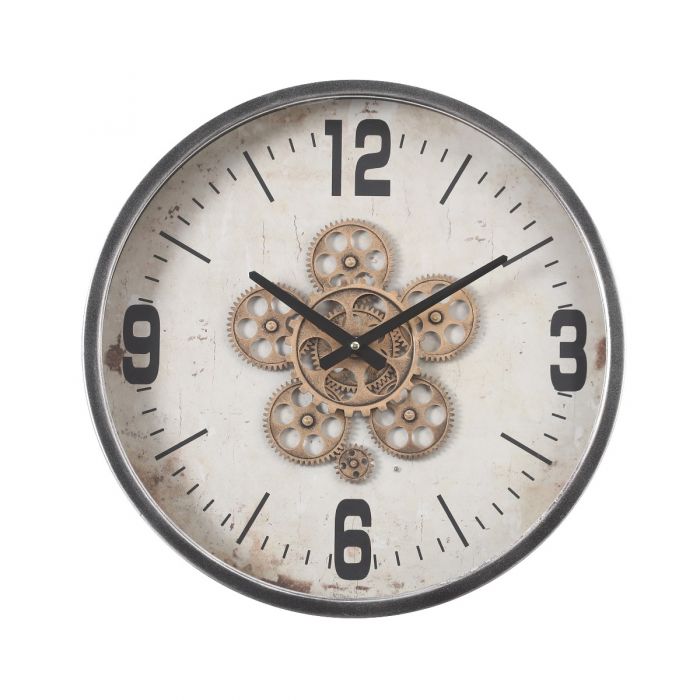 Harold Modern Round Exposed Gear Wall Clock - 46cms