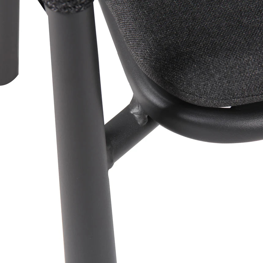 Minimalist Charcoal Black Patio Dining Chair - Set of 2