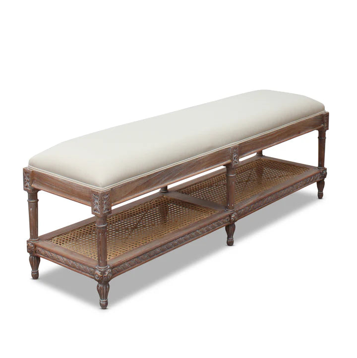Heritage Appeal Marseille Timber and Rattan Bed End Stool