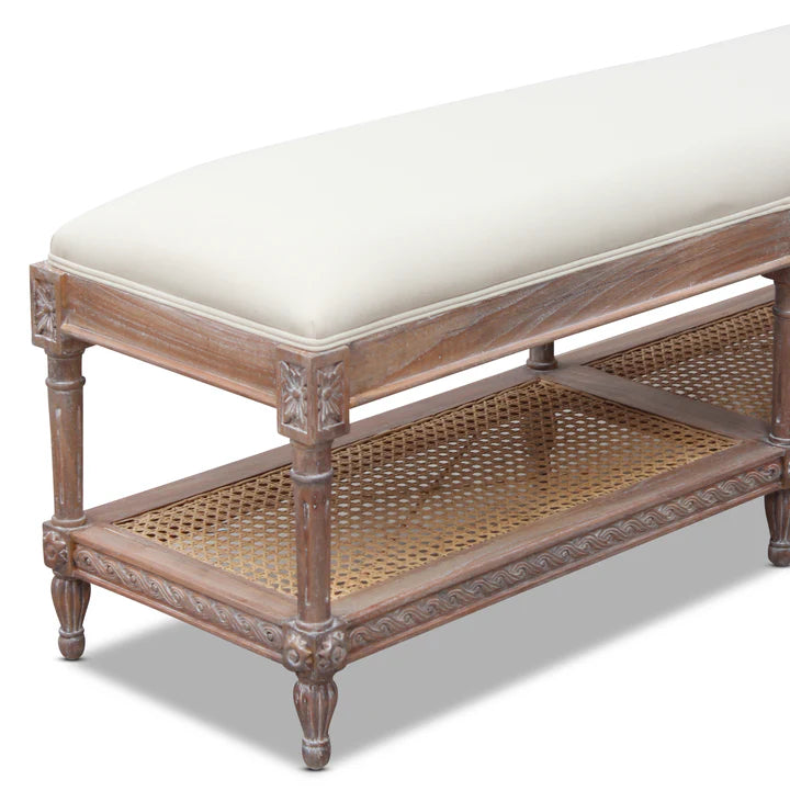 Heritage Appeal Marseille Timber and Rattan Bed End Stool