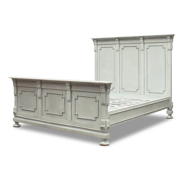 Heritage Augusta Wooden Queen Size Bed - Grey