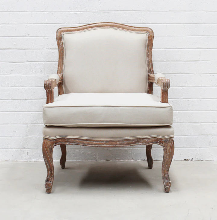 Heritage Chaise Wooden Versaille Armchair - Weathered Oak