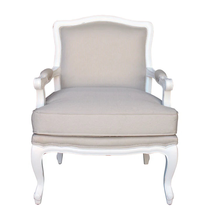 Heritage Chaise Wooden Versaille Armchair - White