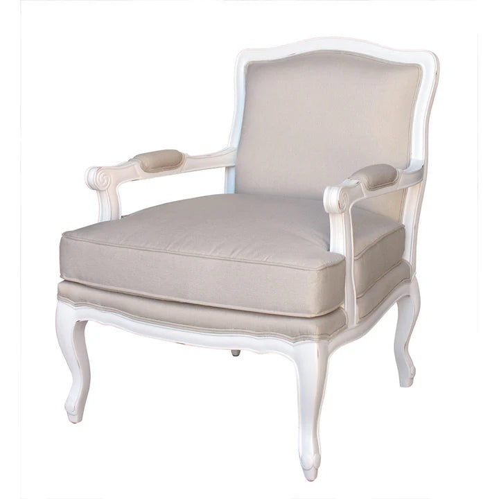 Heritage Chaise Wooden Versaille Armchair - White
