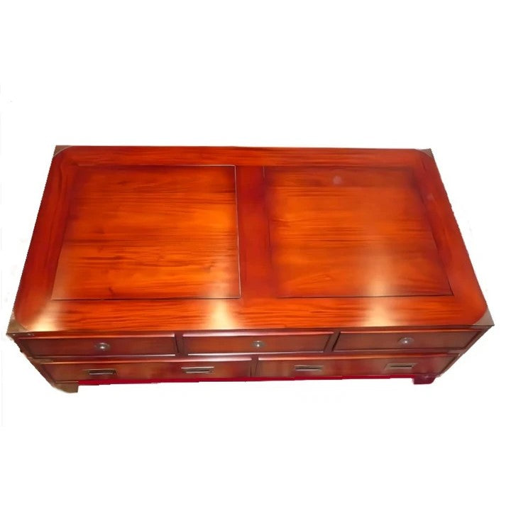 Heritage Drawer Campaign Coffee Table - Light Mahogany