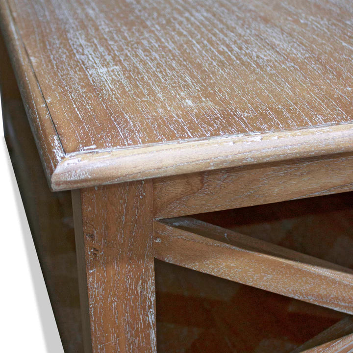 Heritage Hamptons Squared Wooden Console - Weathered oak