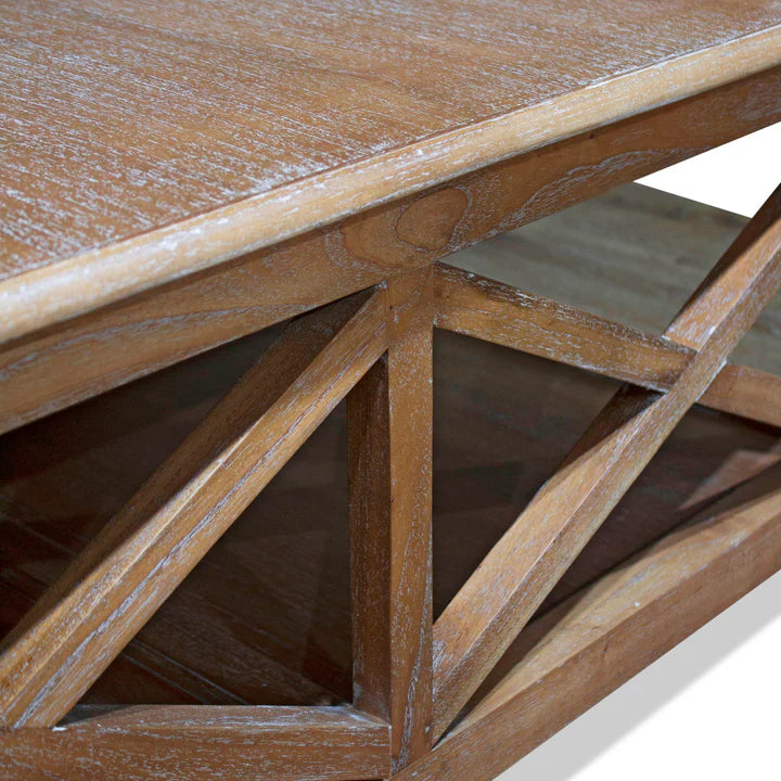 Heritage Hamptons Squared Wooden Console - Weathered oak