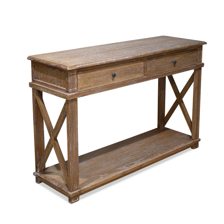 Heritage Hamptons Wooden Console - Weathered oak