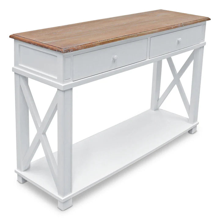 Heritage Hamptons Wooden Console - White Caramel
