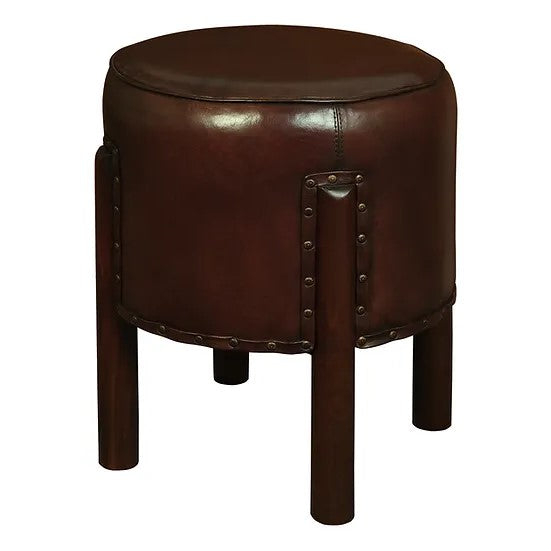Heritage Original Leather Ottoman - Round