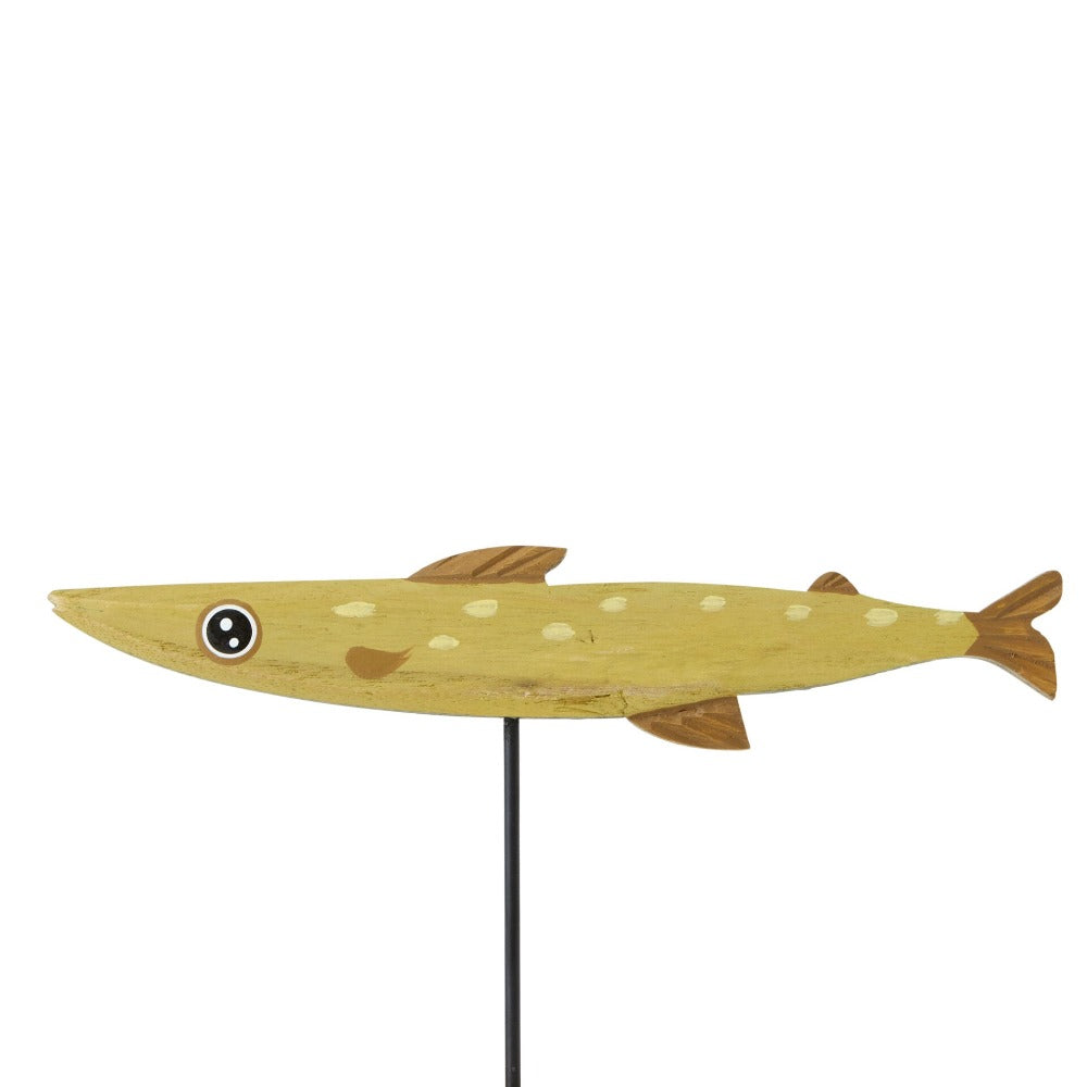 Home Decor Accent Wood Fish Statue - Yellow
