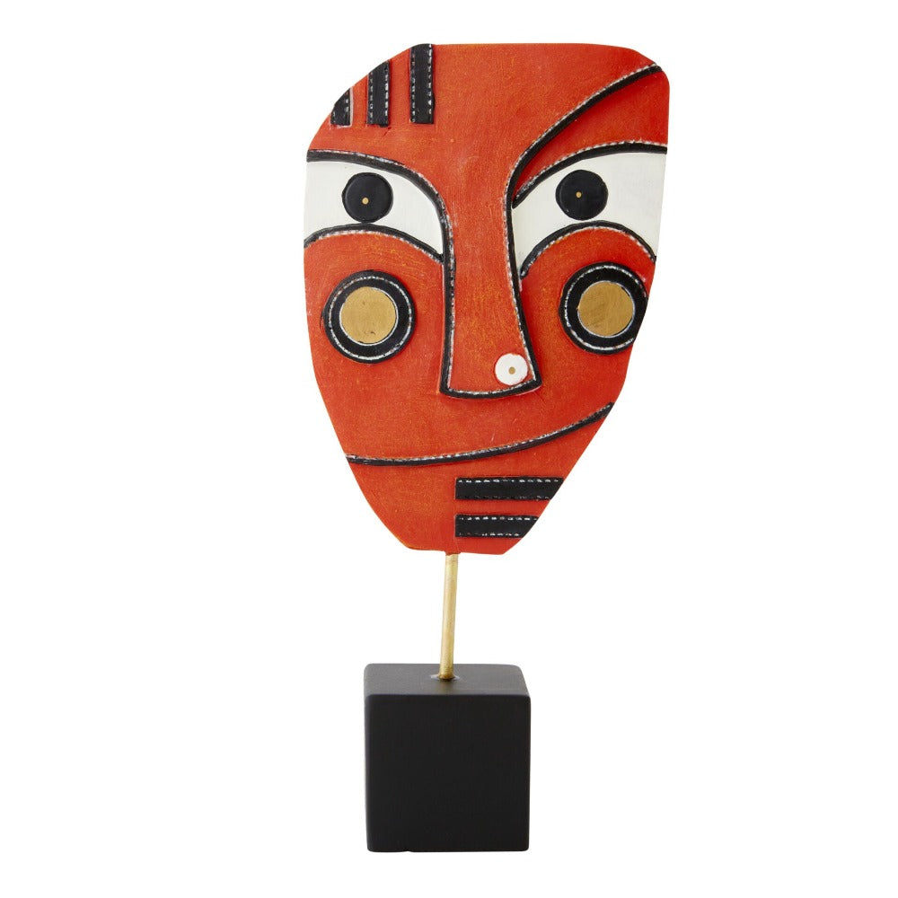 Home Decor Whimsical Accent Wooden Mask Statue