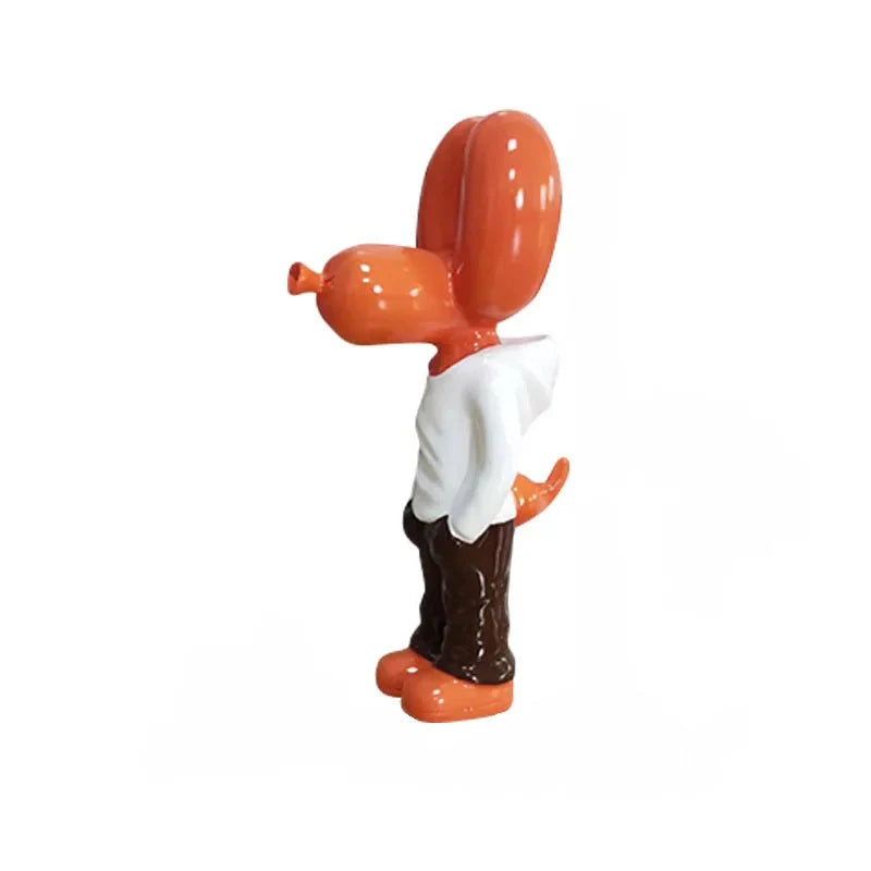 Home Figurine Balloon Dog Statue 18cms - Orange