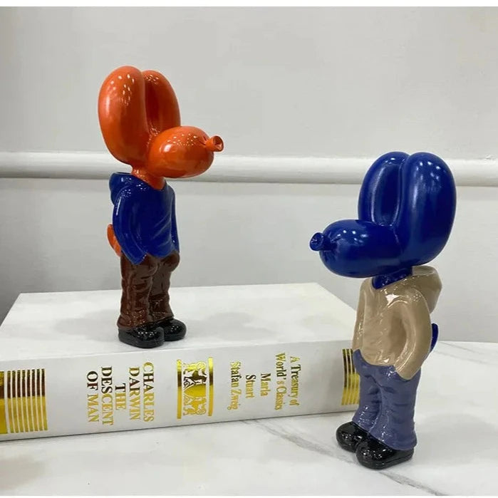 Home Figurine Balloon Dog Statue 18cms - Orange