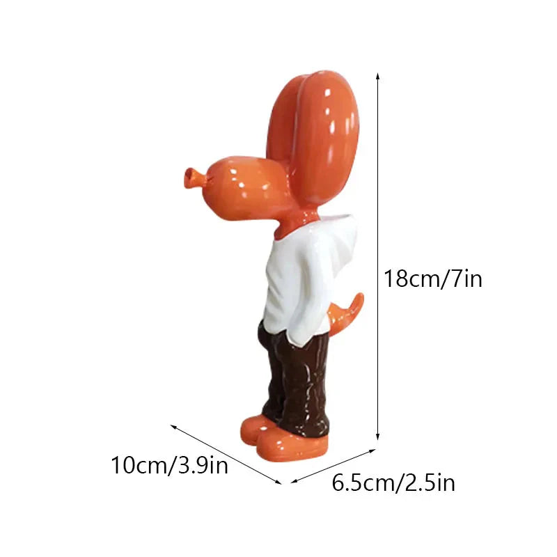 Home Figurine Balloon Dog Statue 18cms - Orange