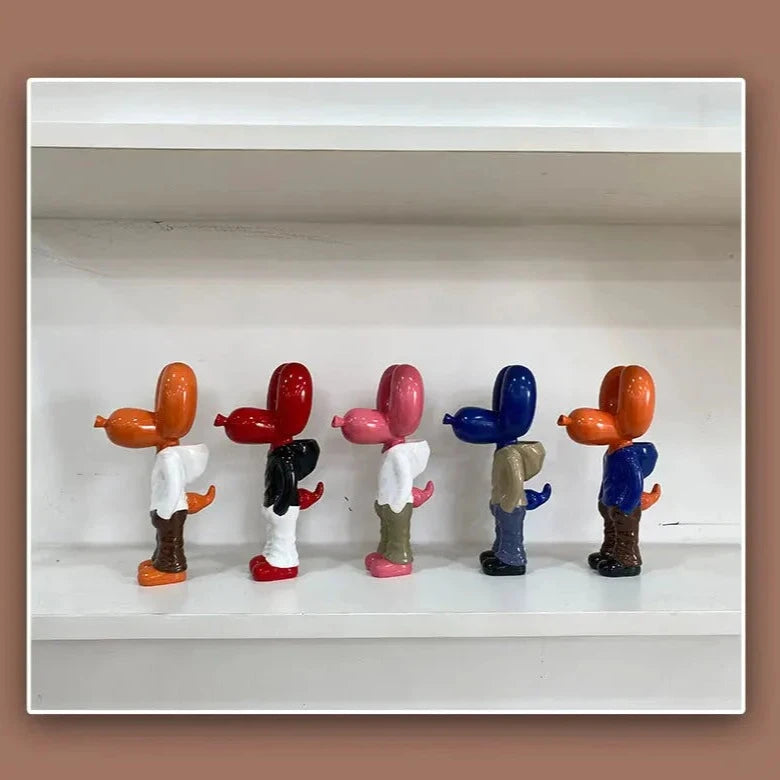 Home Figurine Balloon Dog Statue 18cms - Pink