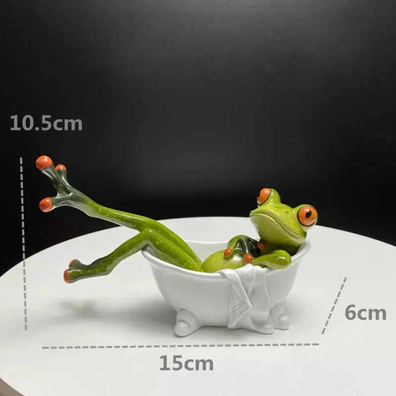 Home Figurine Nordic Bathtub Frog Resin
