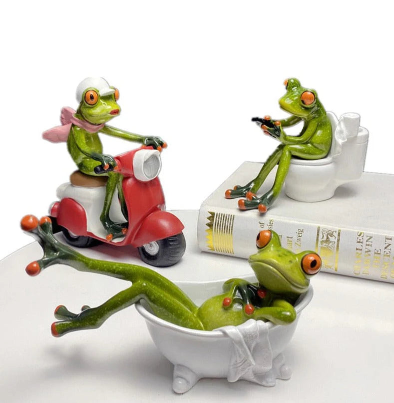 Home Figurine Nordic Bathtub Frog Resin