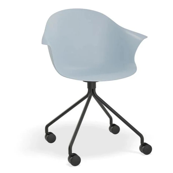 Horizon Blue Pyramid Base with Castors Dining Armchair