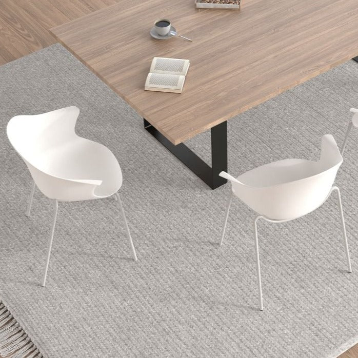 Horizon Blue Shell Seat 4 Post Base Dining Armchair