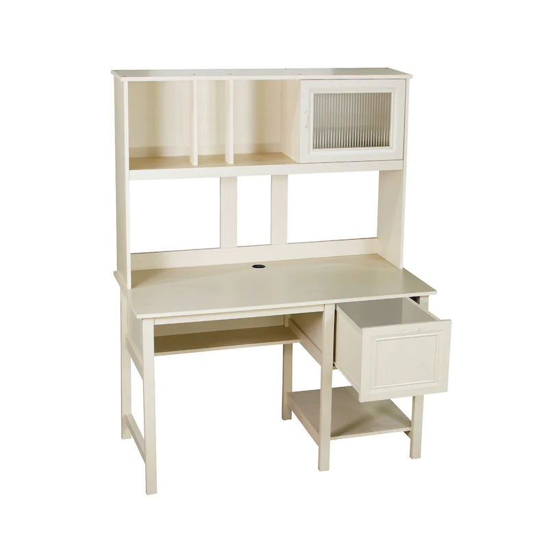 Hutch Table in Antique White for Seamless Organization
