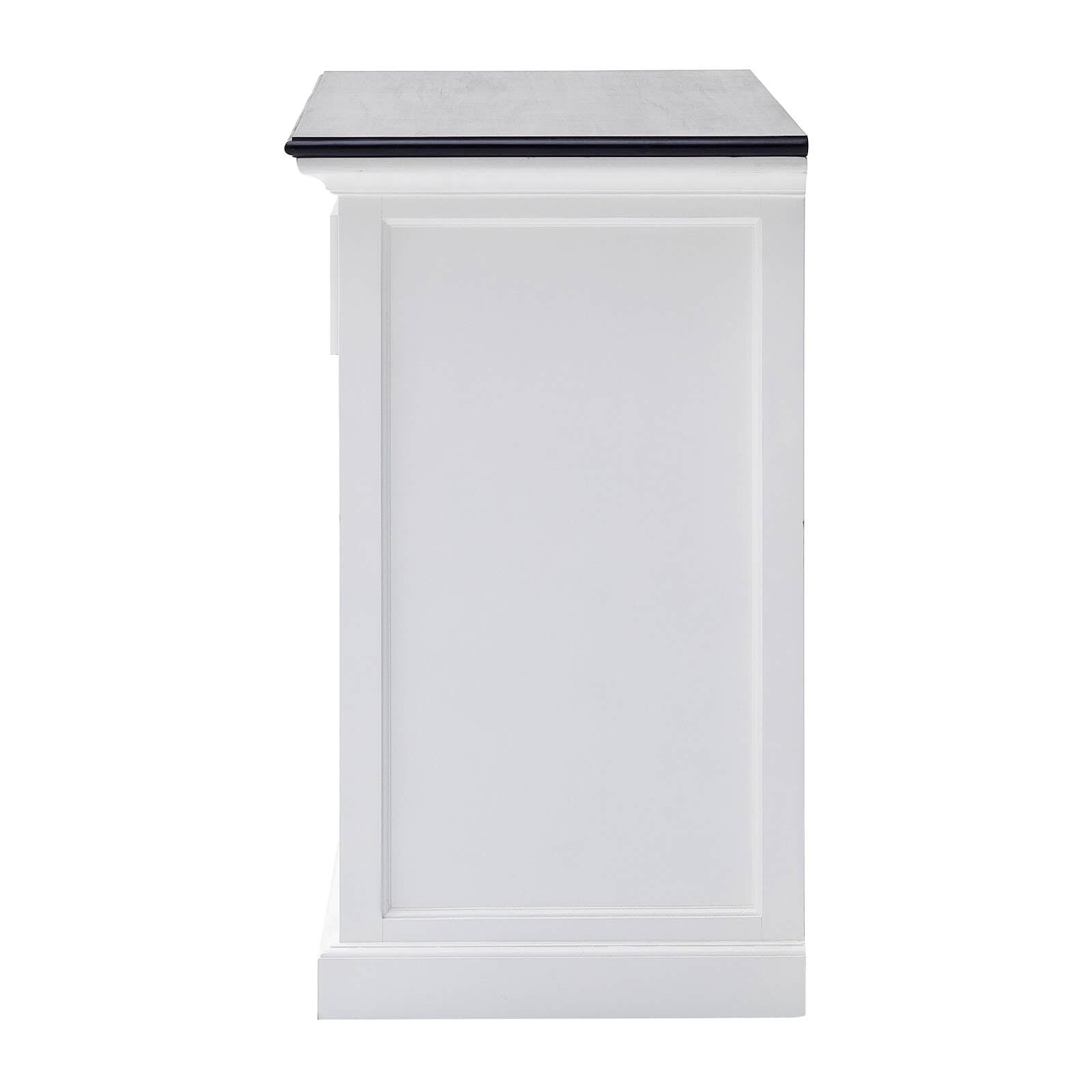 Iconic Buffet Table 3 Drawers 2 Sliding Doors White W/ Black Top
