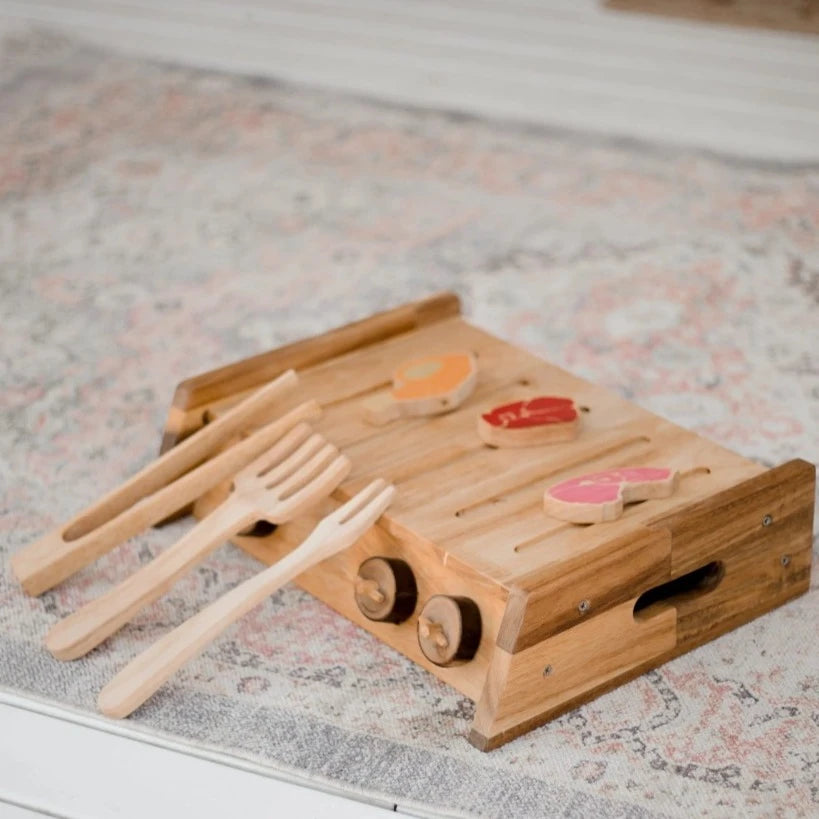 Imaginative Kids Wooden BBQ Accessories Playset