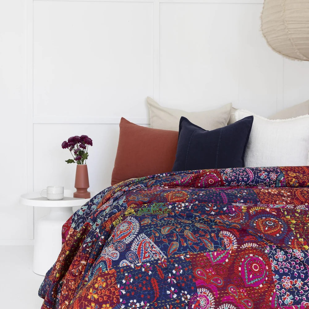 Indian Jaipur Block Print Cotton Doona King Size