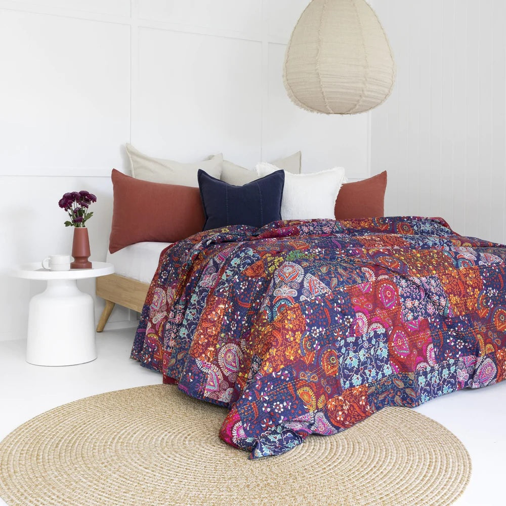 Indian Jaipur Block Print Cotton Doona King Size