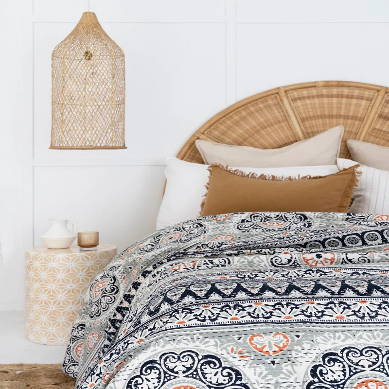 Indian Rangoli Inspired Cotton Bedspread