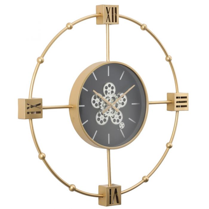 Industrial Exposed Gear Movement Wall Clock - 98cms