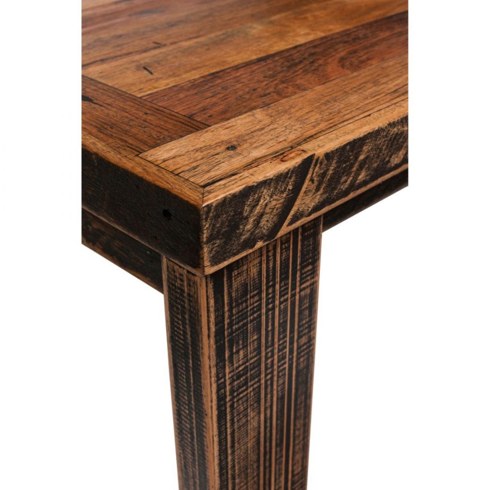 Industrial Reclaimed Wooden Dining Table 1.8M - Black Marks Finish