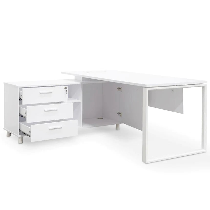 Inspire Zone Left Return Office Desk 180cms - White