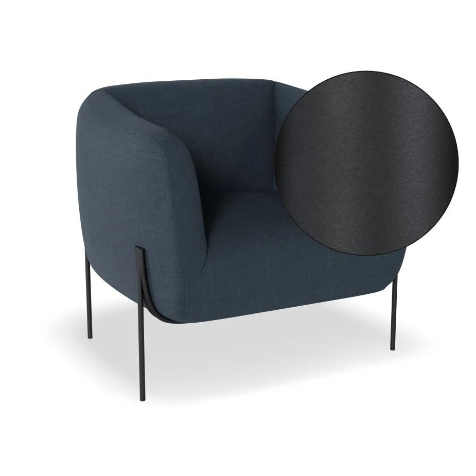 Intimate Solo Navy Single Seater Sofa (Available in 3 Frame Colors)