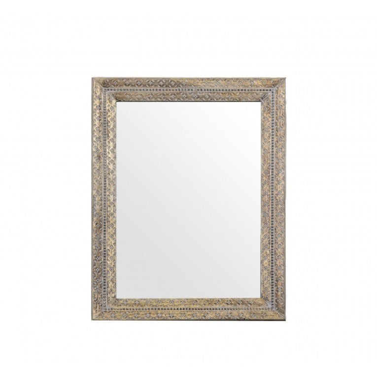 Intricate Wooden Carving Wall Mirror 120cms