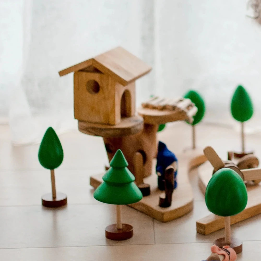 Intricate Wooden Tree Play Set