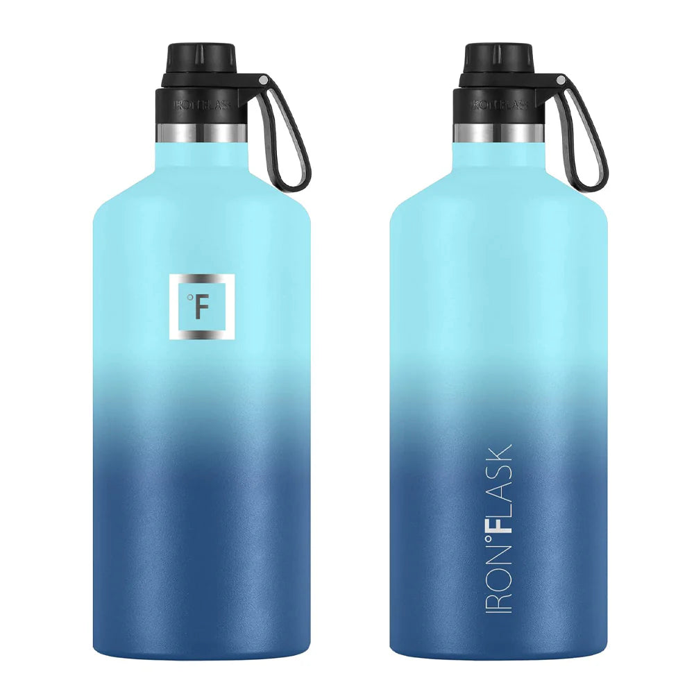 Iron Flask Bottle with Spout Lid 1900ml - Blue Waves