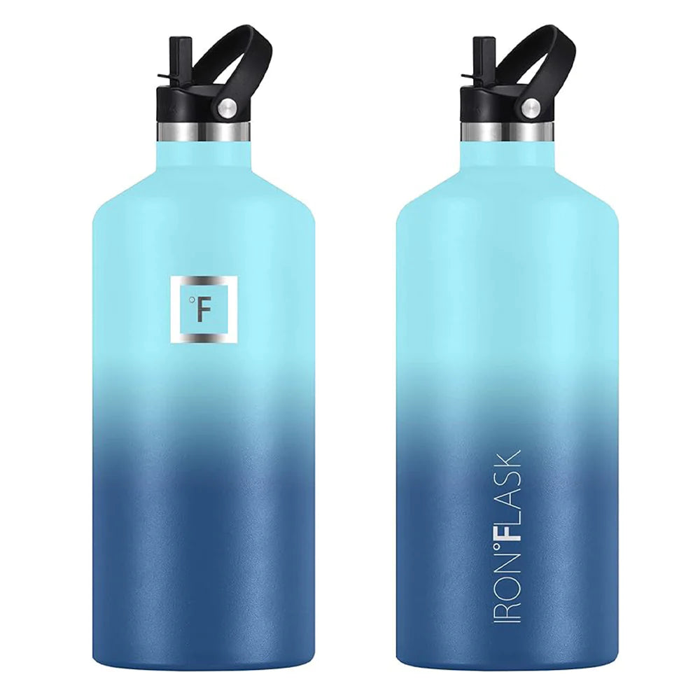 Iron Flask Bottle with Spout Lid 1900ml - Blue Waves